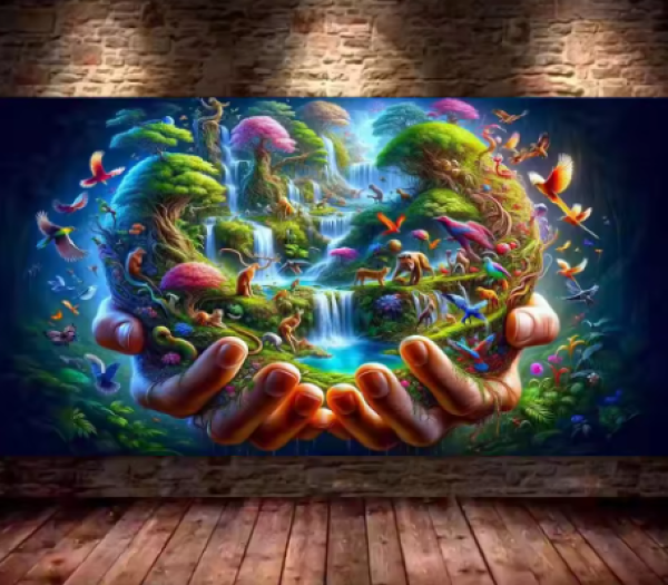 Diamond Painting Regenwald mit Kaskade